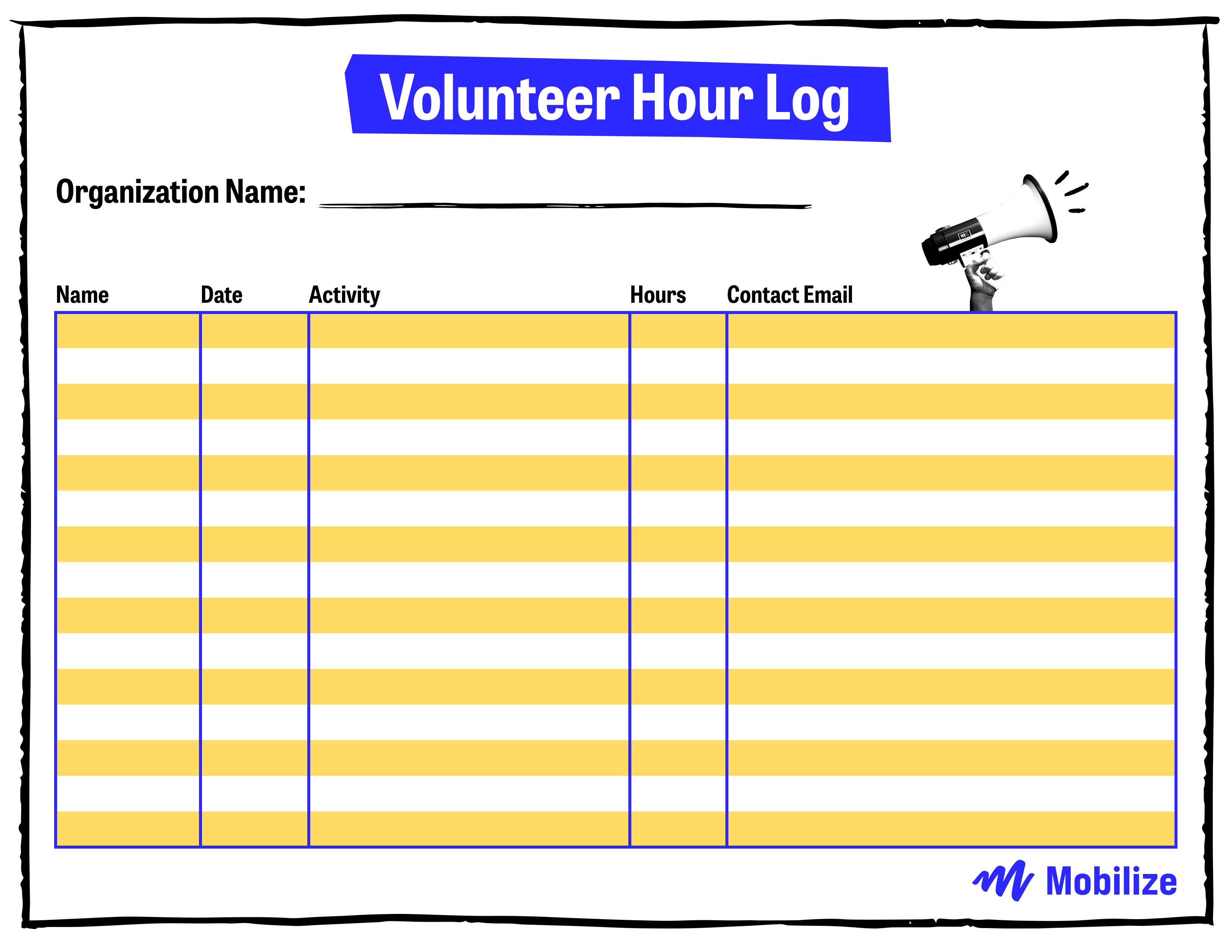 Volunteer hours log: Free resource & tips  Mobilize blog Inside Volunteer Report Template