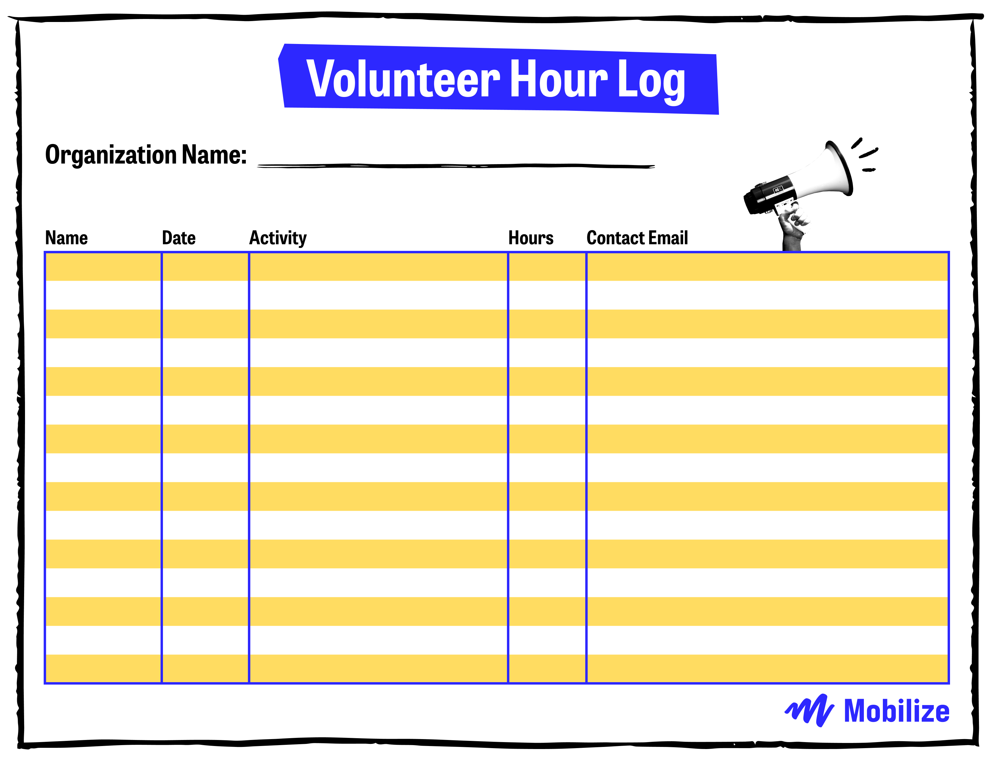 Volunteer Hours Log: Free Resource & Tips  Mobilize Blog Inside Volunteer Report Template