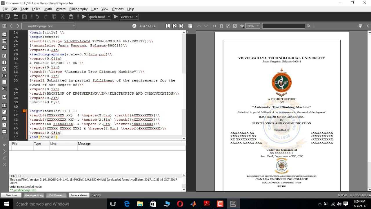 VTU Project Report - Writing Title Page in Latex Intended For Project Report Latex Template VTU Project Report - Writing Title Page in Latex Intended For Project Report Latex Template