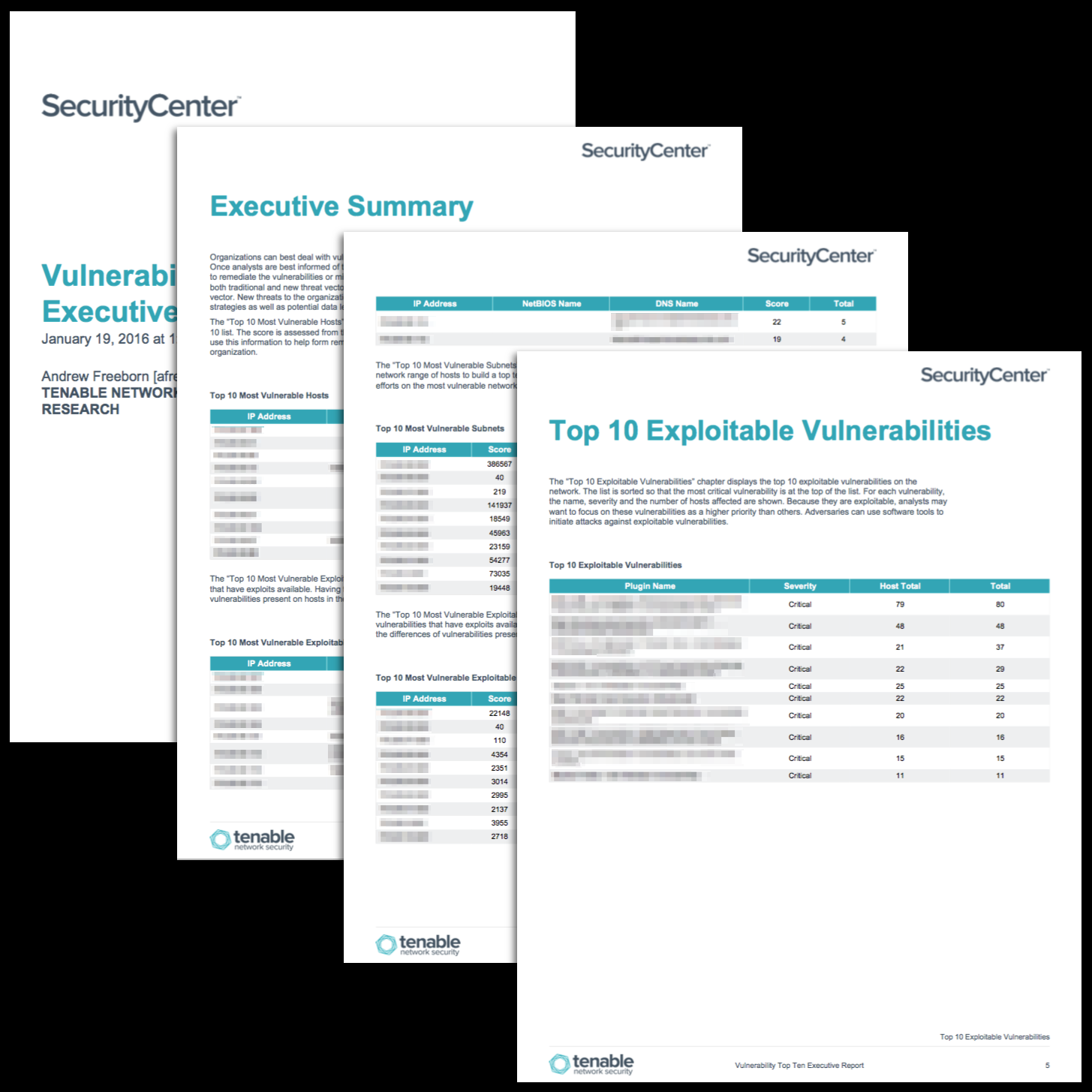 Vulnerability Top Ten Executive Report - SC Report Template  Tenable® In Section 37 Report Template