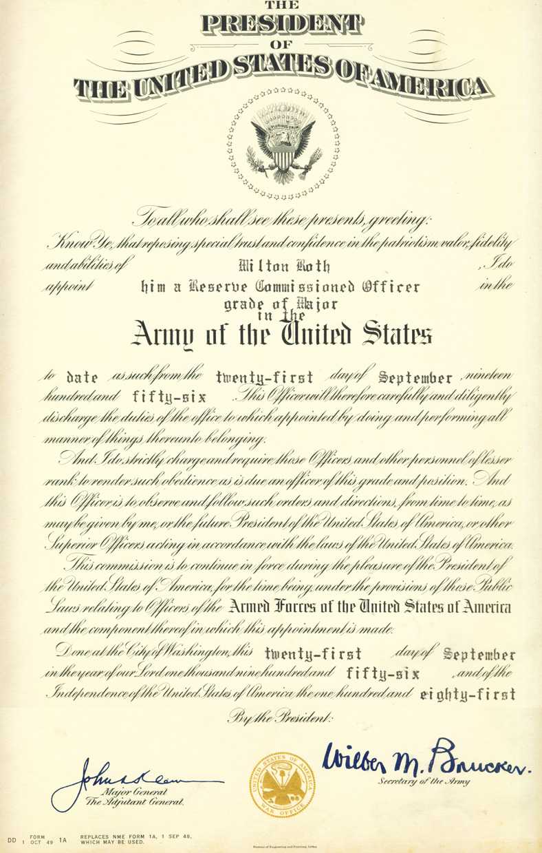 Warden Milton Roth Memorabilia Album Inside Officer Promotion Certificate Template