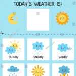 Weather Template Kids Weather Chart Learning Stok Vektör (Telifsiz With Kids Weather Report Template