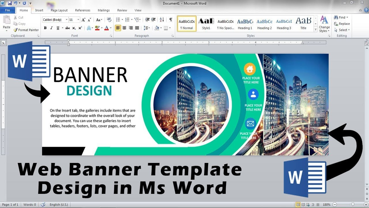 Web Ad banner template Design in ms word  How to make ad Banner design in  ms word In Microsoft Word Banner Template