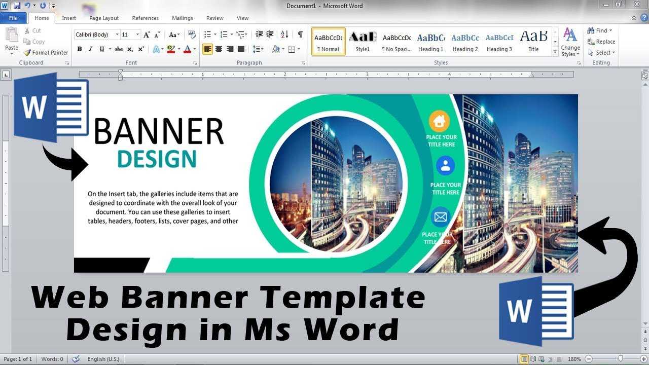 Web Ad Banner Template Design In Ms Word  How To Make Ad Banner Design In  Ms Word In Microsoft Word Banner Template