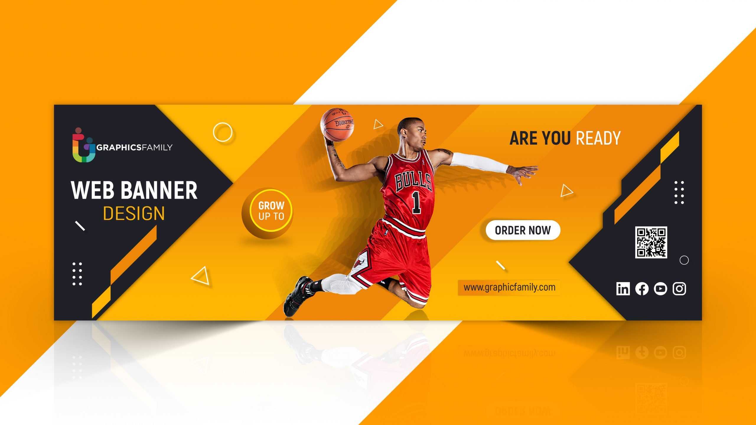 Web banner template with sports concept – GraphicsFamily For Sports Banner Templates