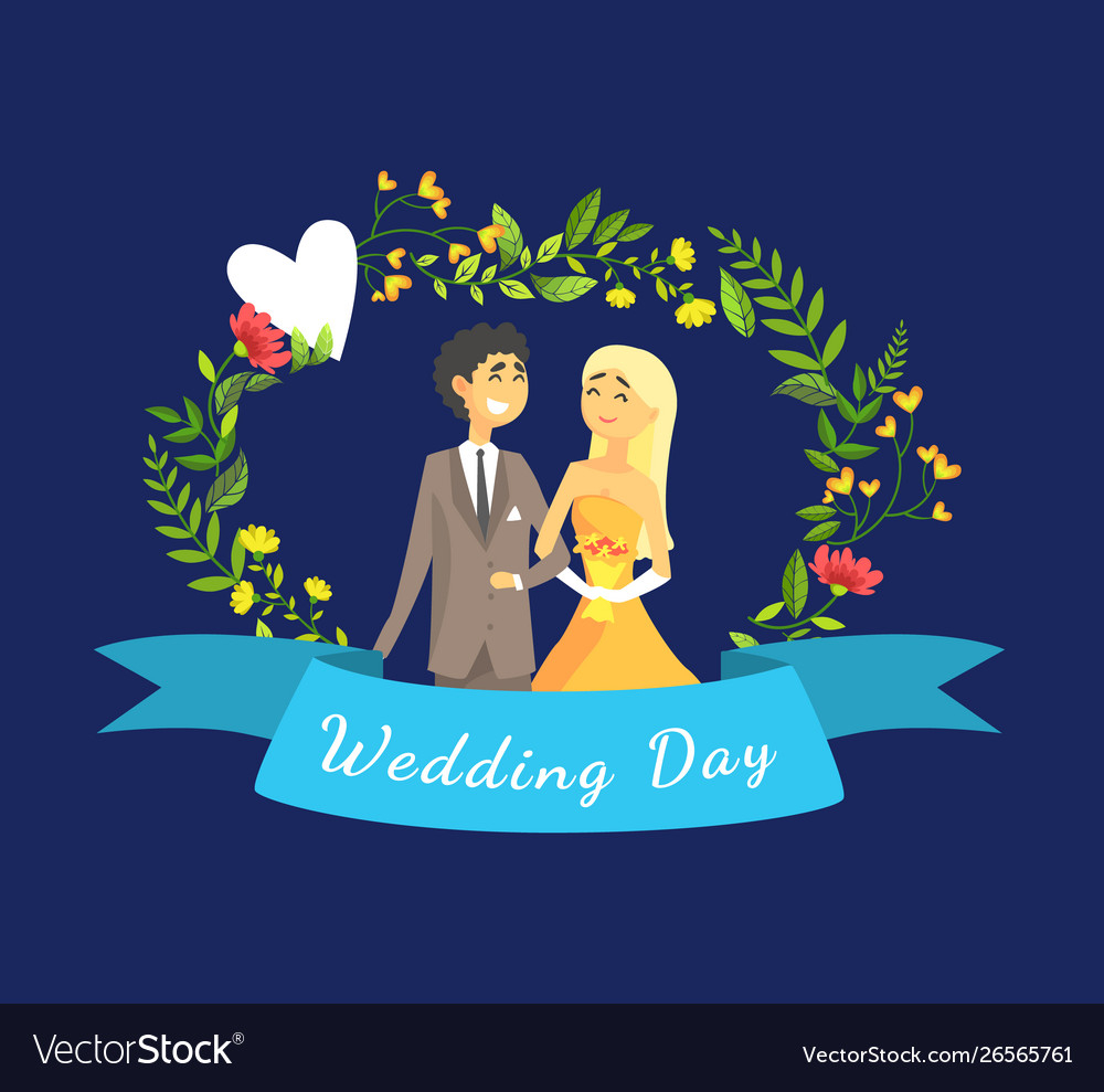 Wedding day banner template with happy just Vector Image In Bride To Be Banner Template