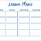 Weekly Preschool/Kindergarten Lesson Plan Template With Regard To Blank Preschool Lesson Plan Template