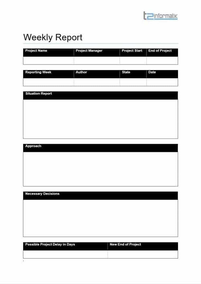 Weekly Report Template – Downloads – T10informatik With Manager Weekly Report Template