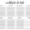 Weekly To Do List Printable Checklist Template – Paper Trail Design Within Blank To Do List Template