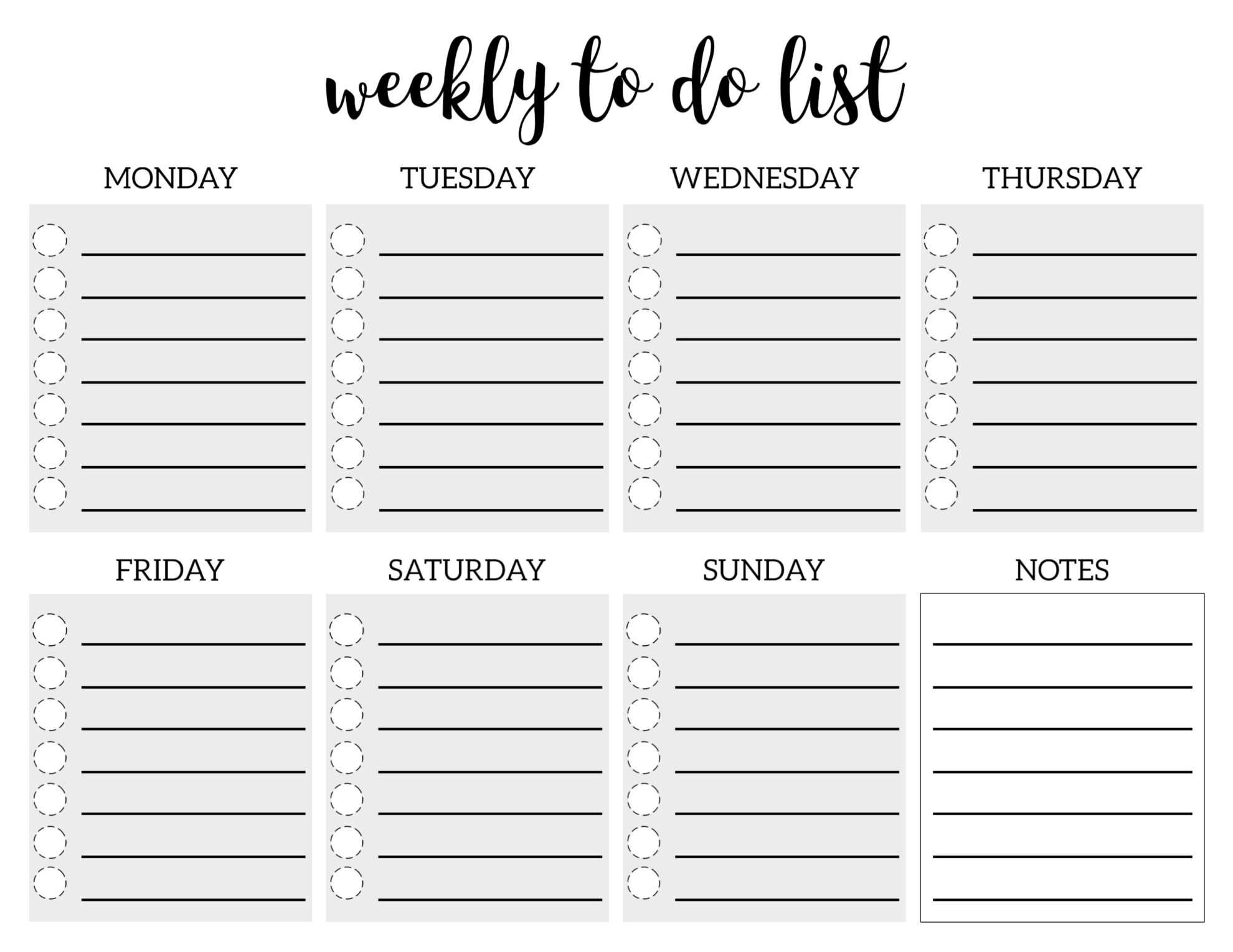 Weekly To Do List Printable Checklist Template - Paper Trail Design Within Blank To Do List Template