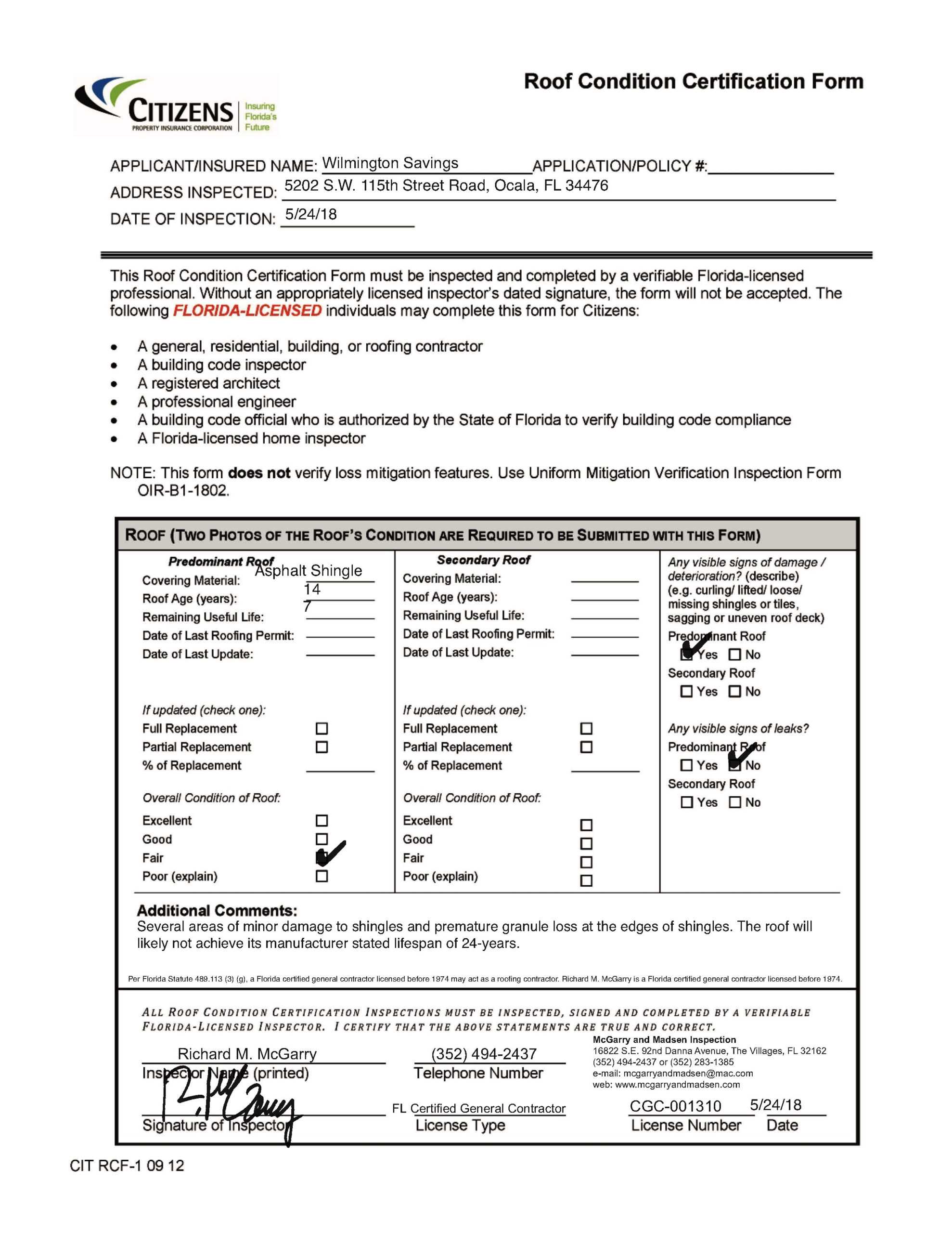 What Is A Roof Certification Letter/report? With Regard To Roof Certification Template