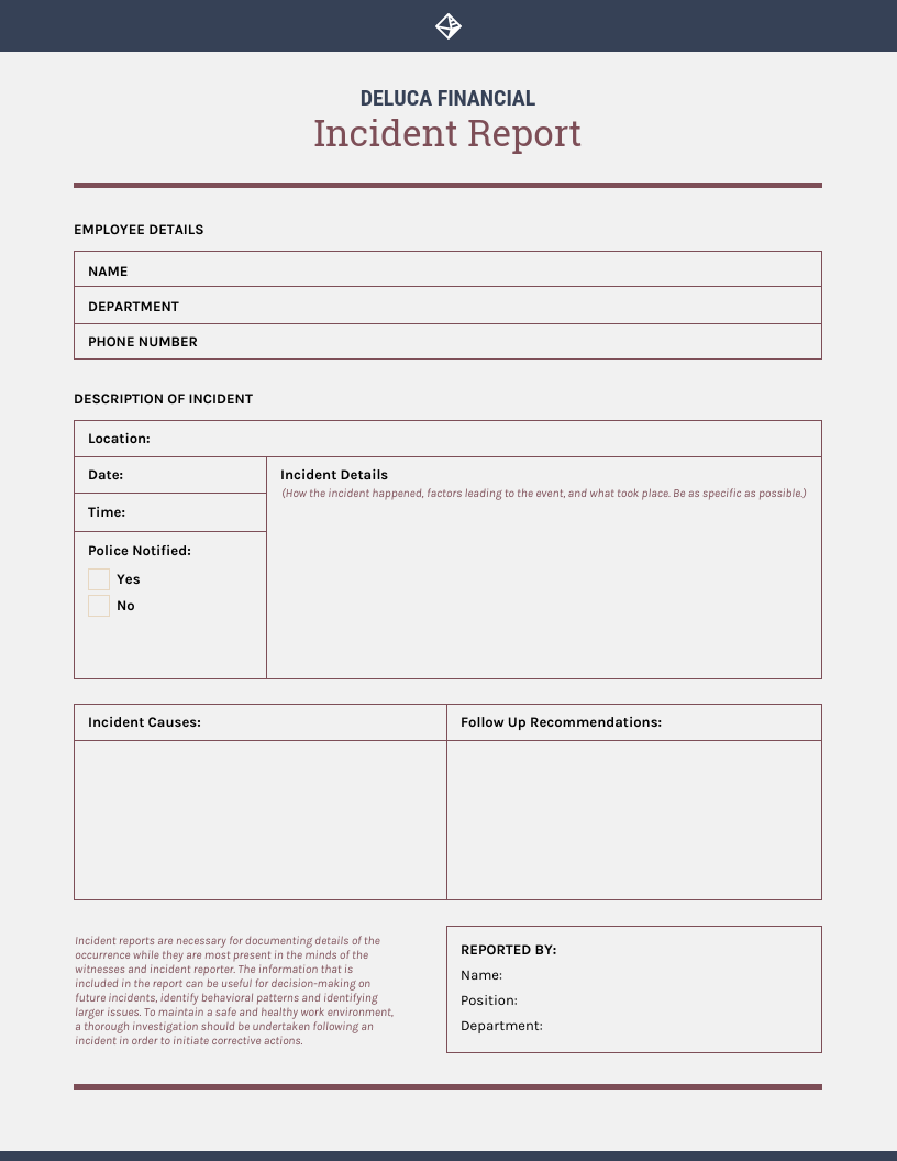 Wie man einen effektiven Vorfallsbericht schreibt [Vorlagen  In Health And Safety Incident Report Form Template