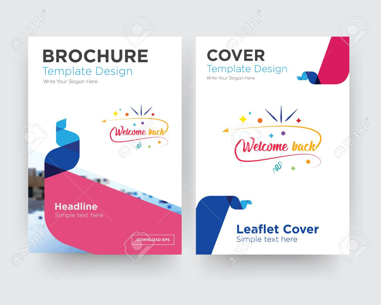 Willkommen Zurück Broschüre Flyer Design-vorlage Mit Abstraktem  With Regard To Welcome Brochure Template