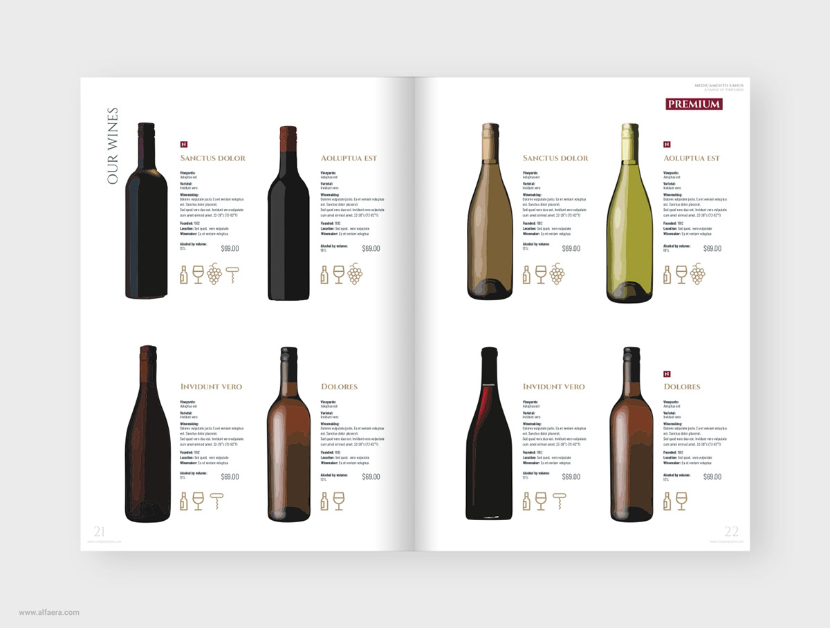 Wine Catalog Brochure on Behance With Regard To Wine Brochure Template