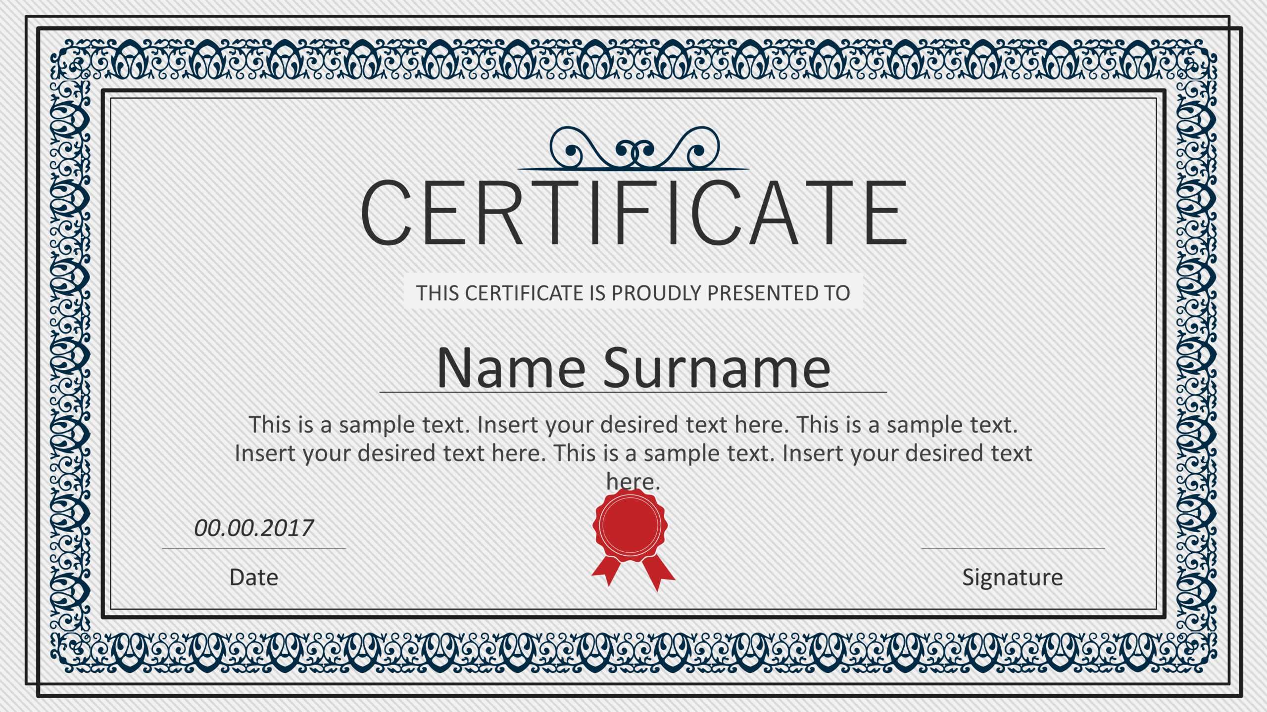 Winner Certificate PowerPoint Templates With Regard To Winner Certificate Template