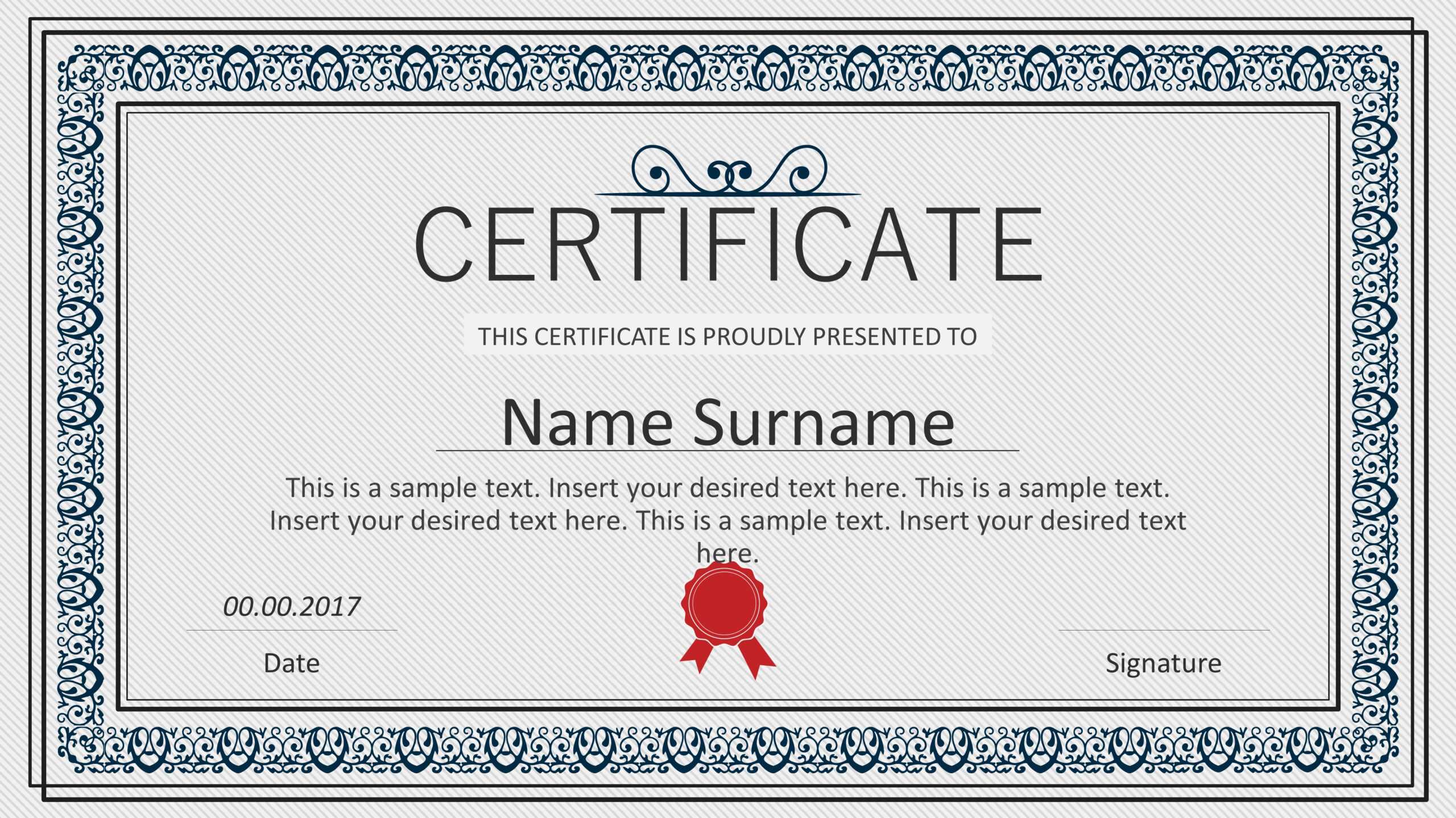 Winner Certificate PowerPoint Templates With Regard To Winner Certificate Template