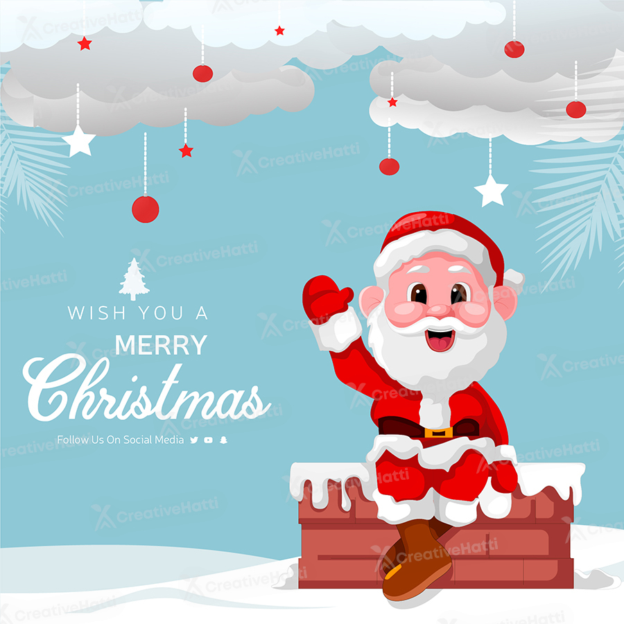 Wish you a merry christmas banner template In Merry Christmas Banner Template