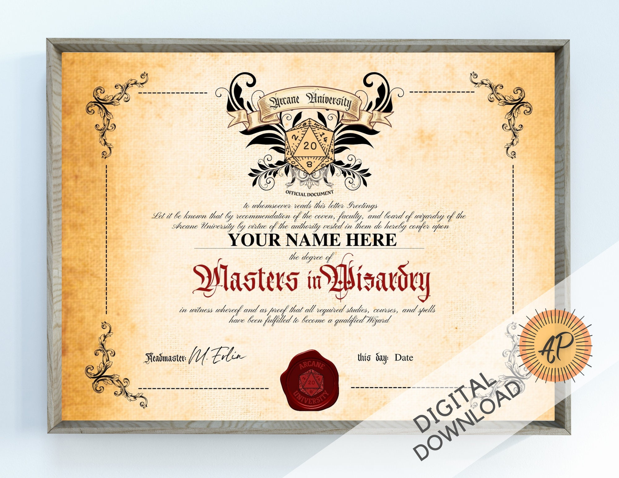 Wizarding Diploma - Etsy Intended For Harry Potter Certificate Template
