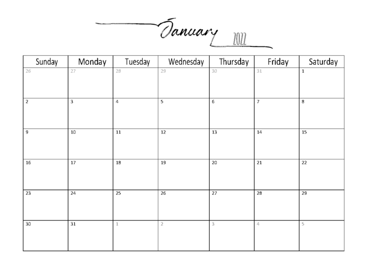 Word Calendar 10 Pertaining To Blank One Month Calendar Template