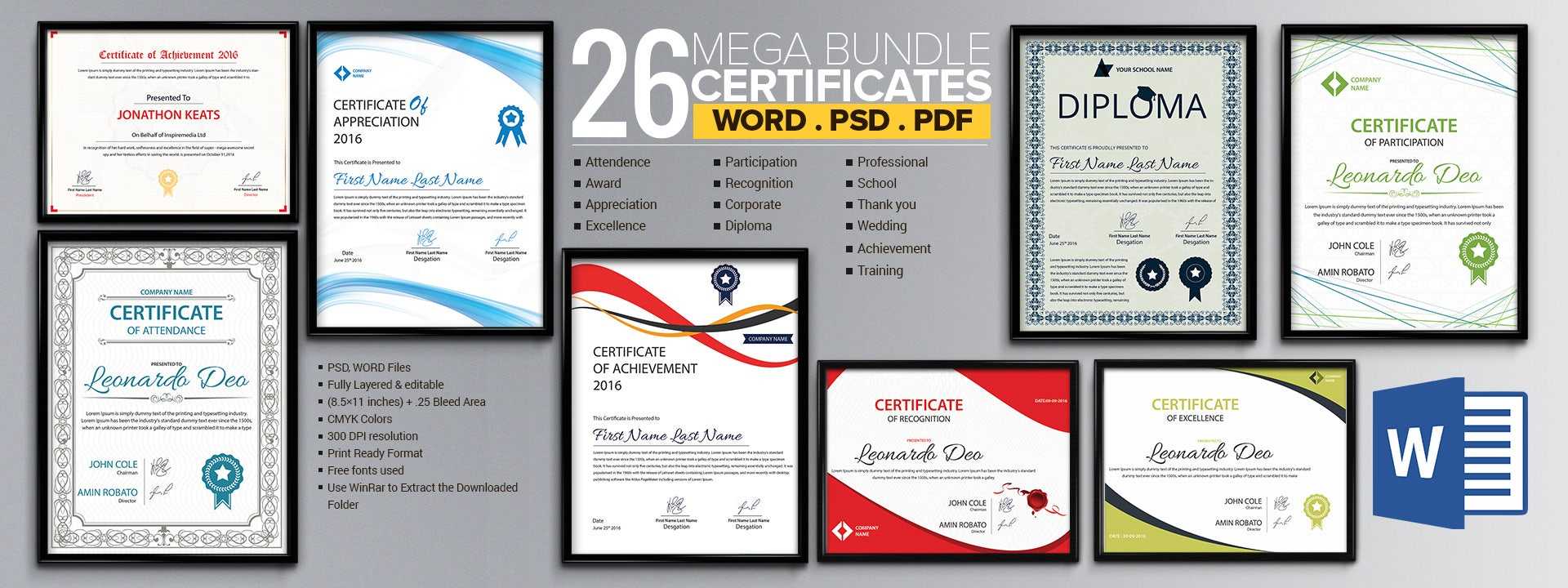 Image 2 for Free Certificate Templates For Word 2007