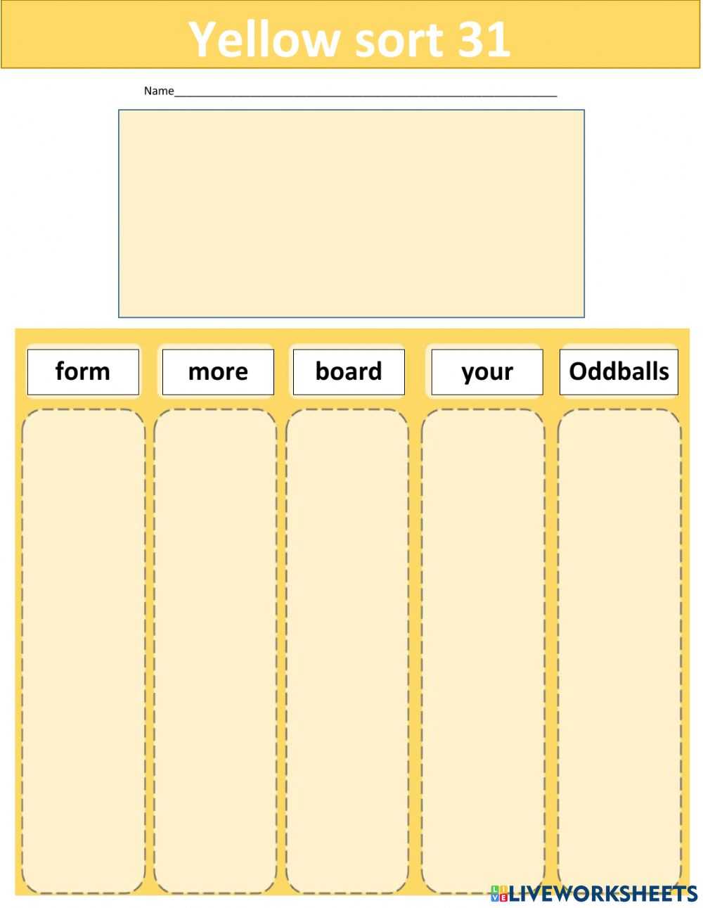 Words Their Way Yellow book Sort 10 worksheet Inside Words Their Way Blank Sort Template Words Their Way Yellow book Sort 10 worksheet Inside Words Their Way Blank Sort Template