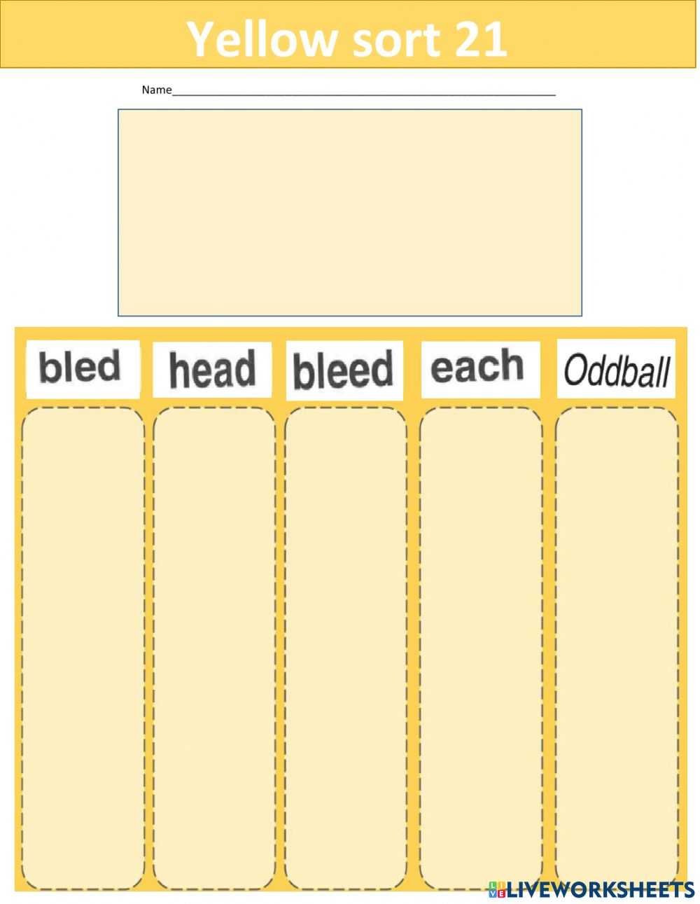 Words Their Way yellow book sort 10 worksheet Throughout Words Their Way Blank Sort Template Words Their Way yellow book sort 10 worksheet Throughout Words Their Way Blank Sort Template