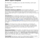 Work Report Template – You Should Also Include The Most Important Regarding How To Write A Work Report Template