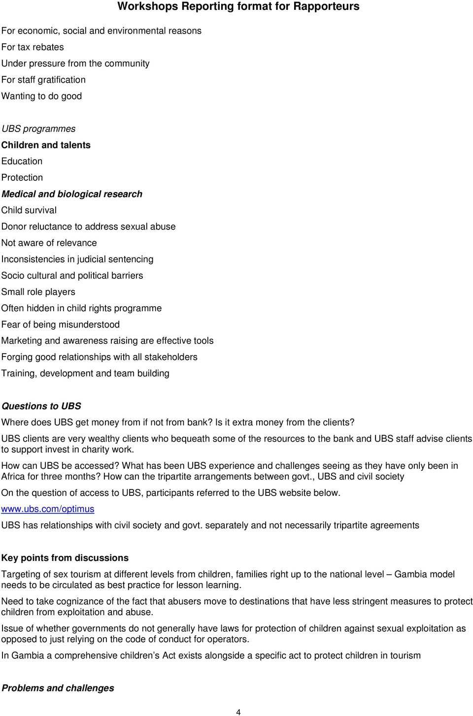 Workshops Reporting format for Rapporteurs - PDF Free Download Pertaining To Rapporteur Report Template Workshops Reporting format for Rapporteurs - PDF Free Download Pertaining To Rapporteur Report Template