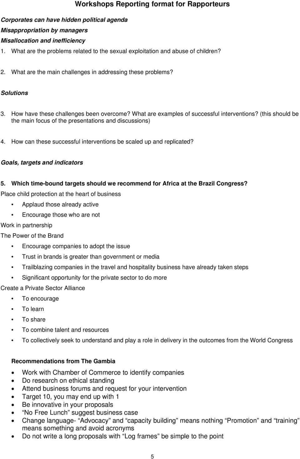 Workshops Reporting format for Rapporteurs - PDF Free Download Regarding Rapporteur Report Template Workshops Reporting format for Rapporteurs - PDF Free Download Regarding Rapporteur Report Template