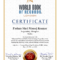 World Book Of Records Pertaining To Guinness World Record Certificate Template