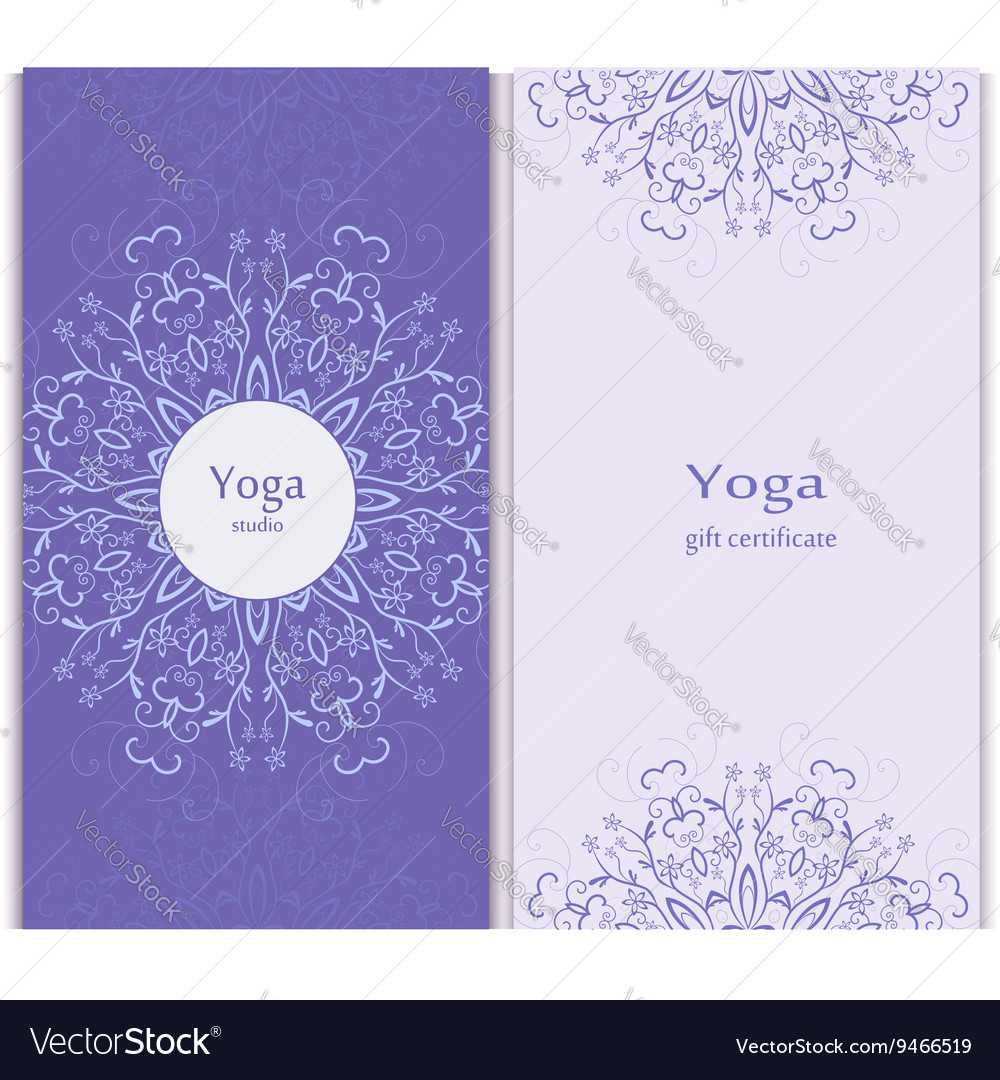 Yoga gift certificate template Royalty Free Vector Image With Yoga Gift Certificate Template Free