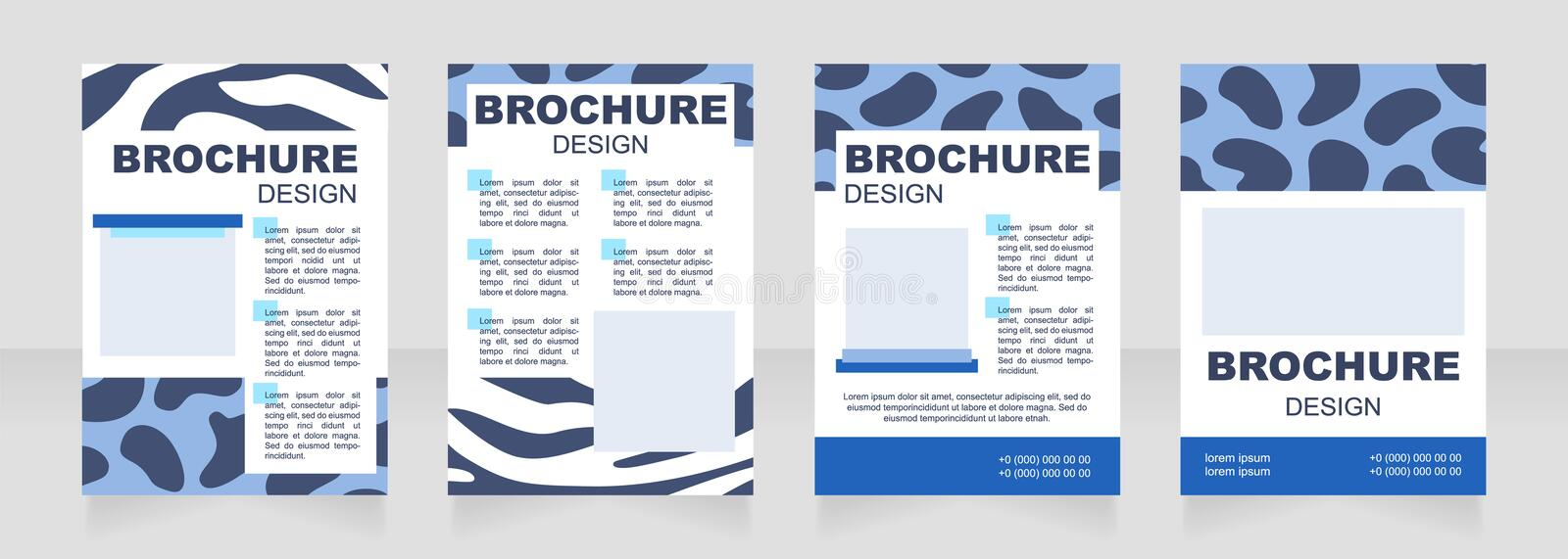 Zoo Blank Blue and White Brochure Layout Design. Creative Animal