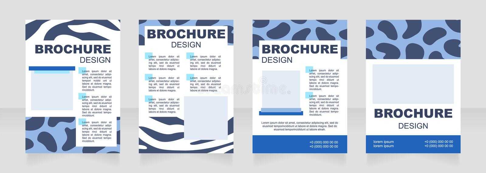 Zoo Blank Blue and White Brochure Layout Design. Creative Animal